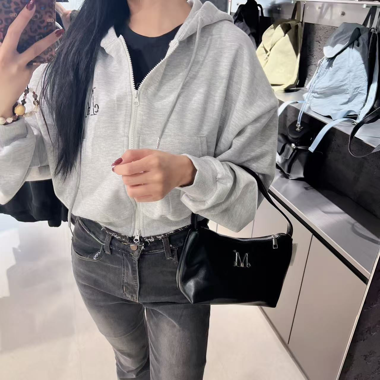 韓國 Mucent Maureen Metal Logo Compact Shoulder Bag【MU100】