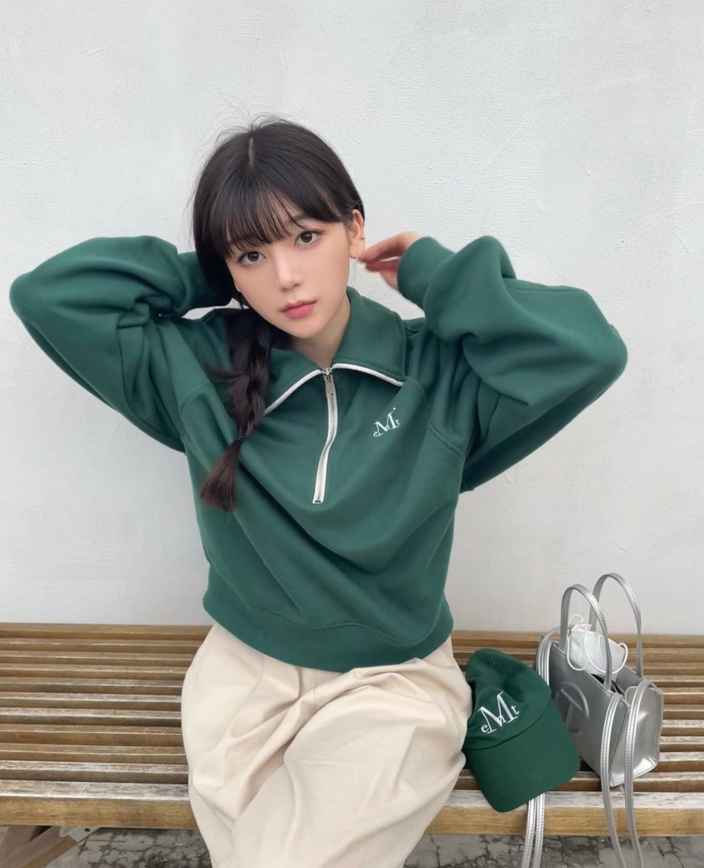 韓國 Mucent Womens Signature Half Zip-up Neck Mtm【MU167】