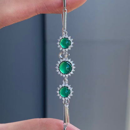 日本直送 綠玉髓銀制手鍊【JS373】