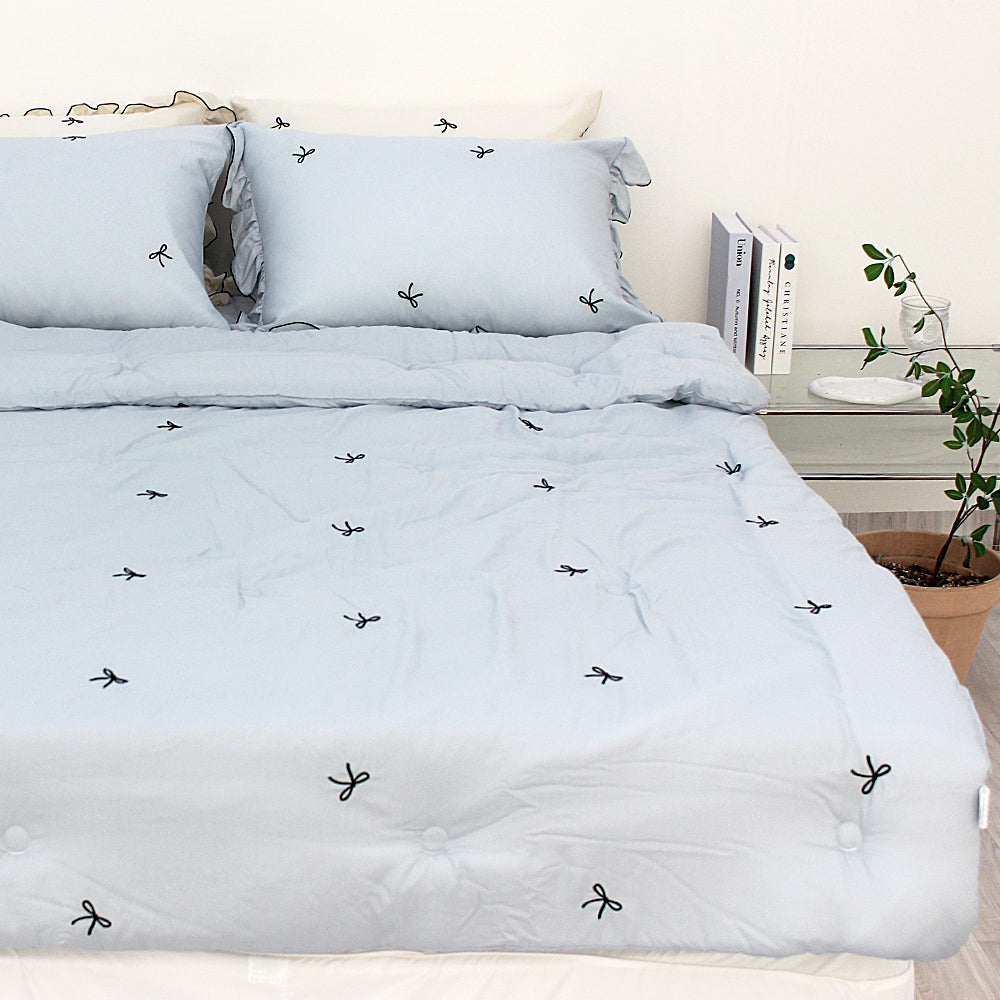 韓國 浪滿六月法式蝴蝶刺繡結莫代爾(無花邊)【SM418】