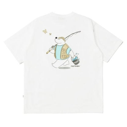 韓國 Nordisk Fishing Cartoon Polar Bear Back Short Sleeve T-Shirt【NK003】