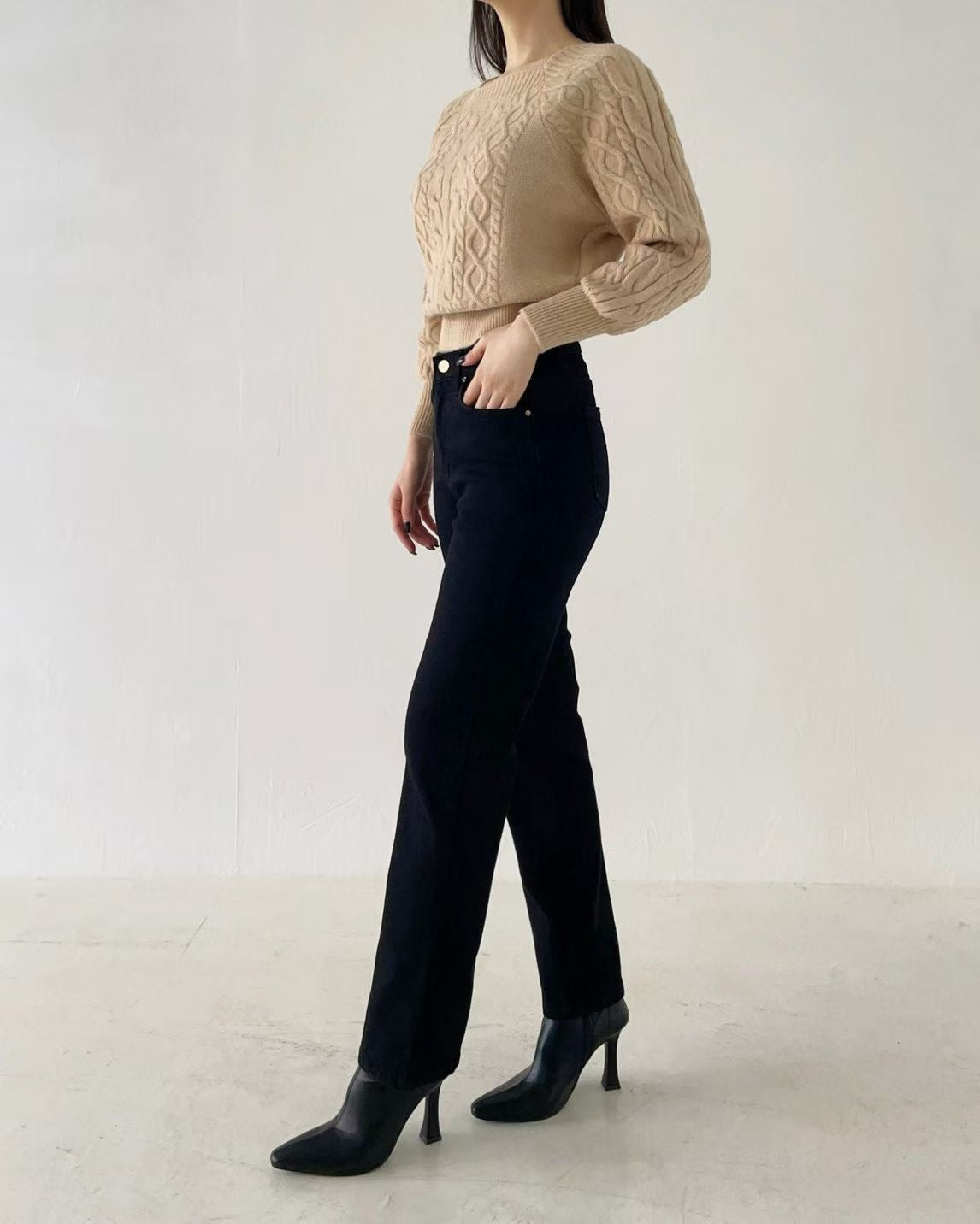 韓國 HowLuk 牛仔褲 刷薄毛  (冬季款)【H2561】