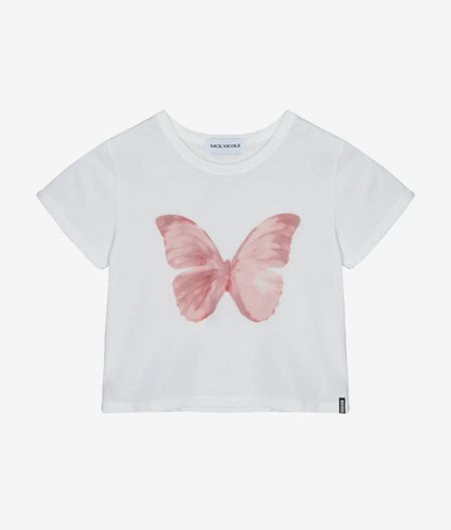 韓國 Nick Nicole Butterfly Soft Coloring Crop Top【KR006】