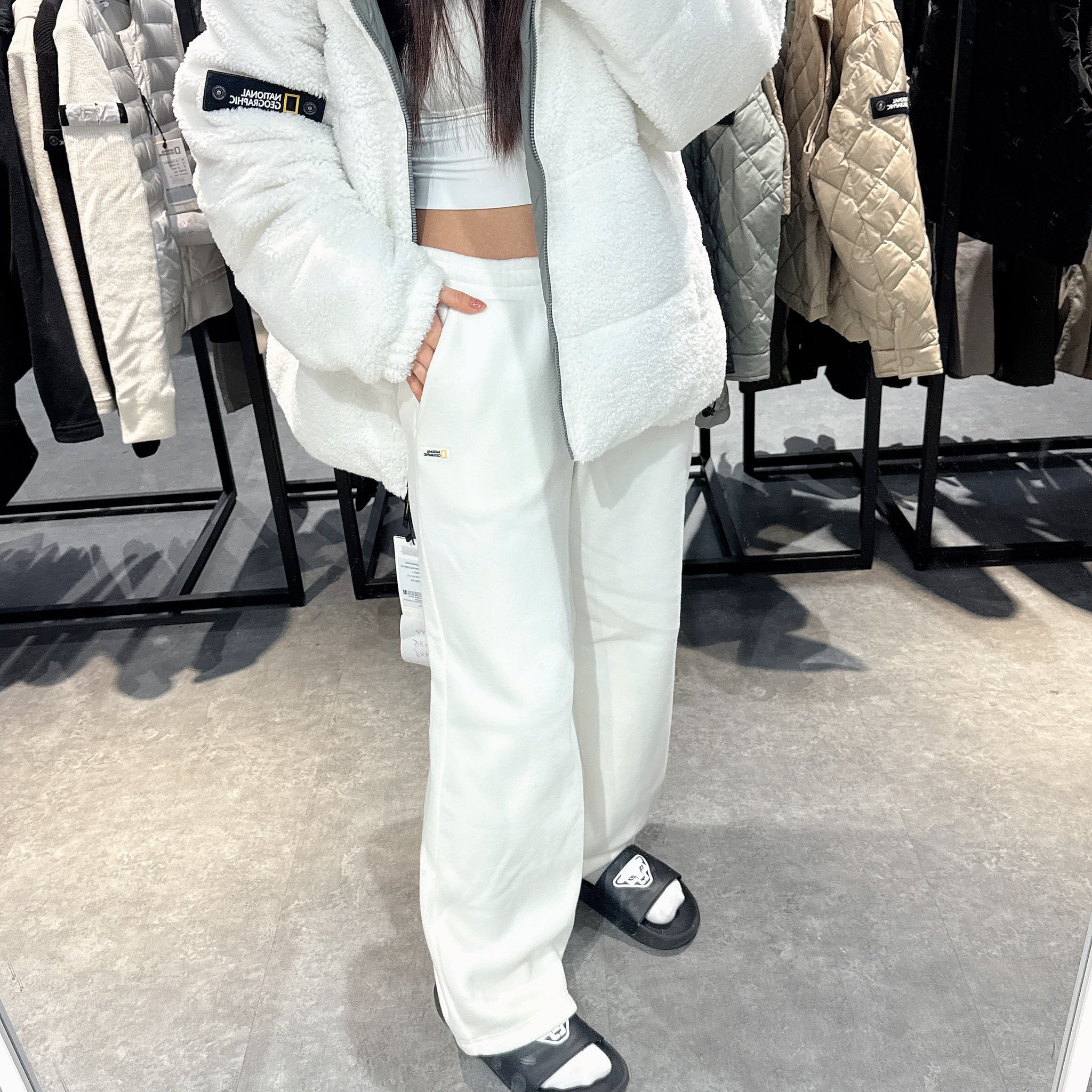 韓國 National Geographic Women's Puffin Micro Fleece Hybrid Pants【NG125】