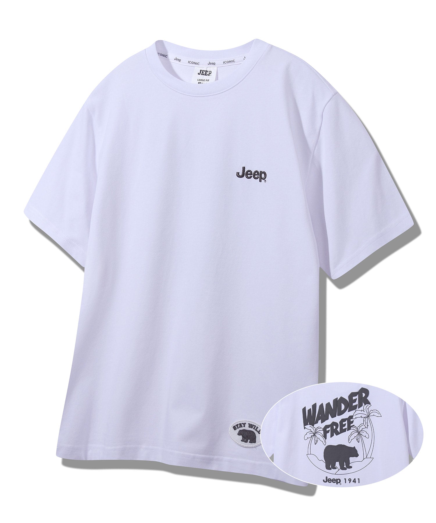 韓國 Jeep Wonderfree Bear Loose Fit T-Shirt【JP041】