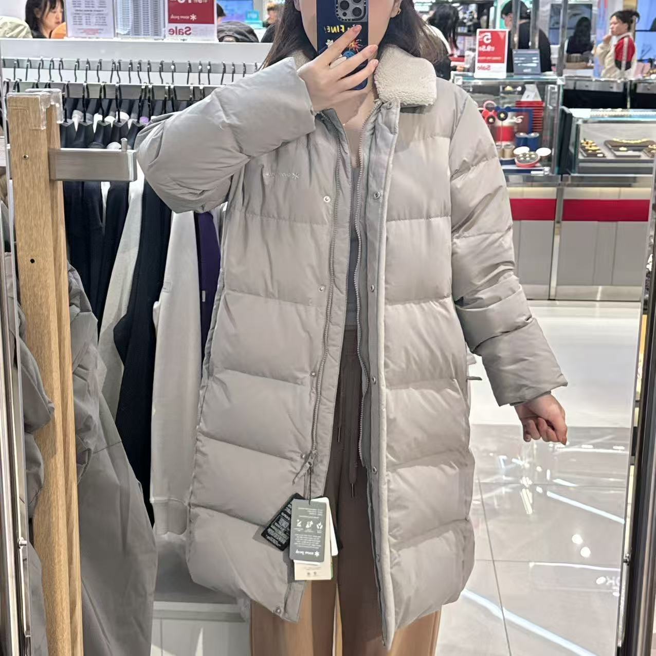 韓國 Snowpeak 女款 Landair Women's Collar Buckle Neck Long Down Jacket (鴨絨)【SN058】