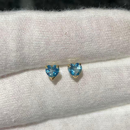 日本直送 天空藍托帕石金耳釘【JS407】