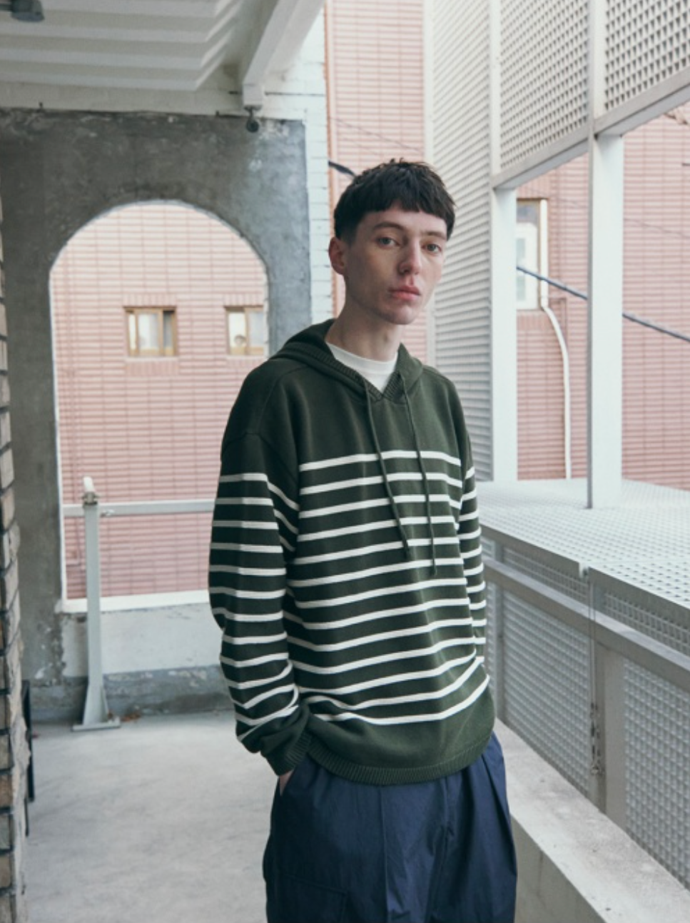 韓國 Markm Striped Pullover Hoodie【MA222】