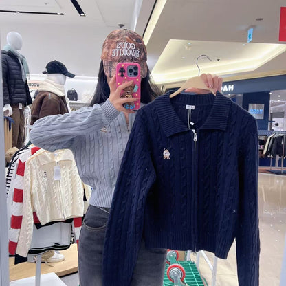 韓國 SPAO Woody Collar Neck Zip-Up Cardigan【SP311】