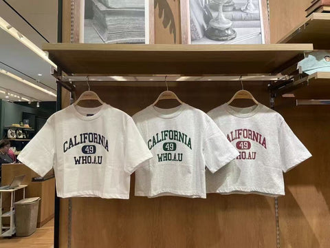 韓國 Who.A.U California Crop T-shirt【WA140】
