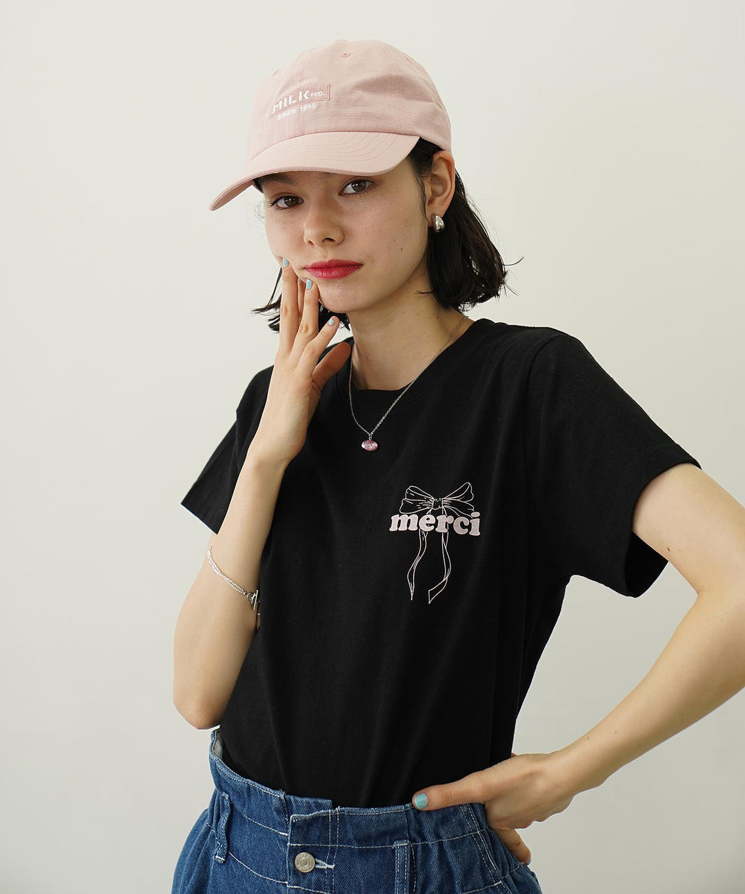 日本直送 MILKFED MERCI RIBBON COMPACT S/S TEE【SJ037】
