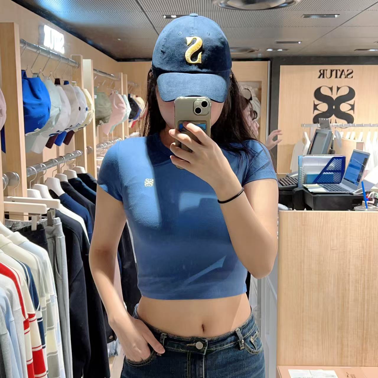 韓國 Satur Classic Crop T-shirt【SR090】
