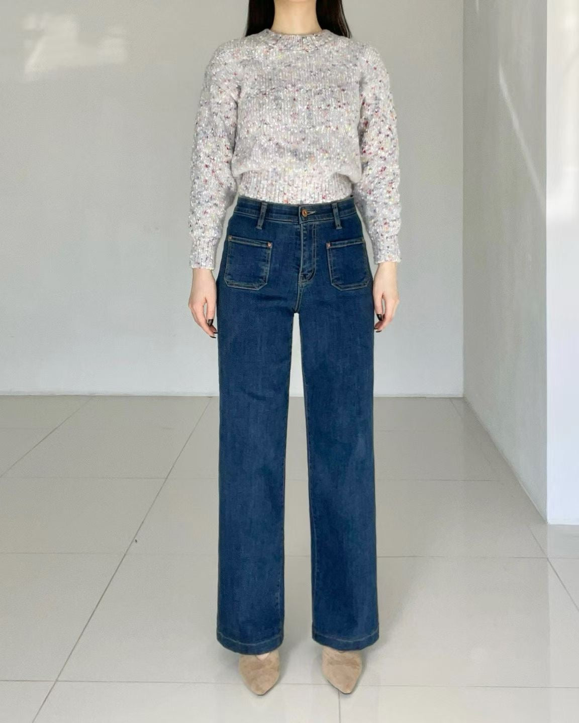 韓國 HowLuk 牛仔褲 刷薄毛  (冬季款)【H2501_1】