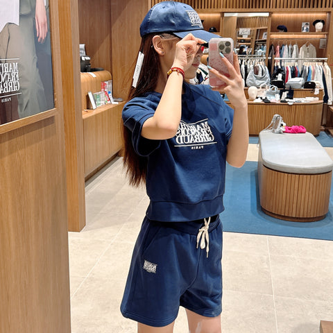 韓國 Marithe Francois Girbaud Women's CLASSIC LOGO HALF SWEATSHIRT【MF473】