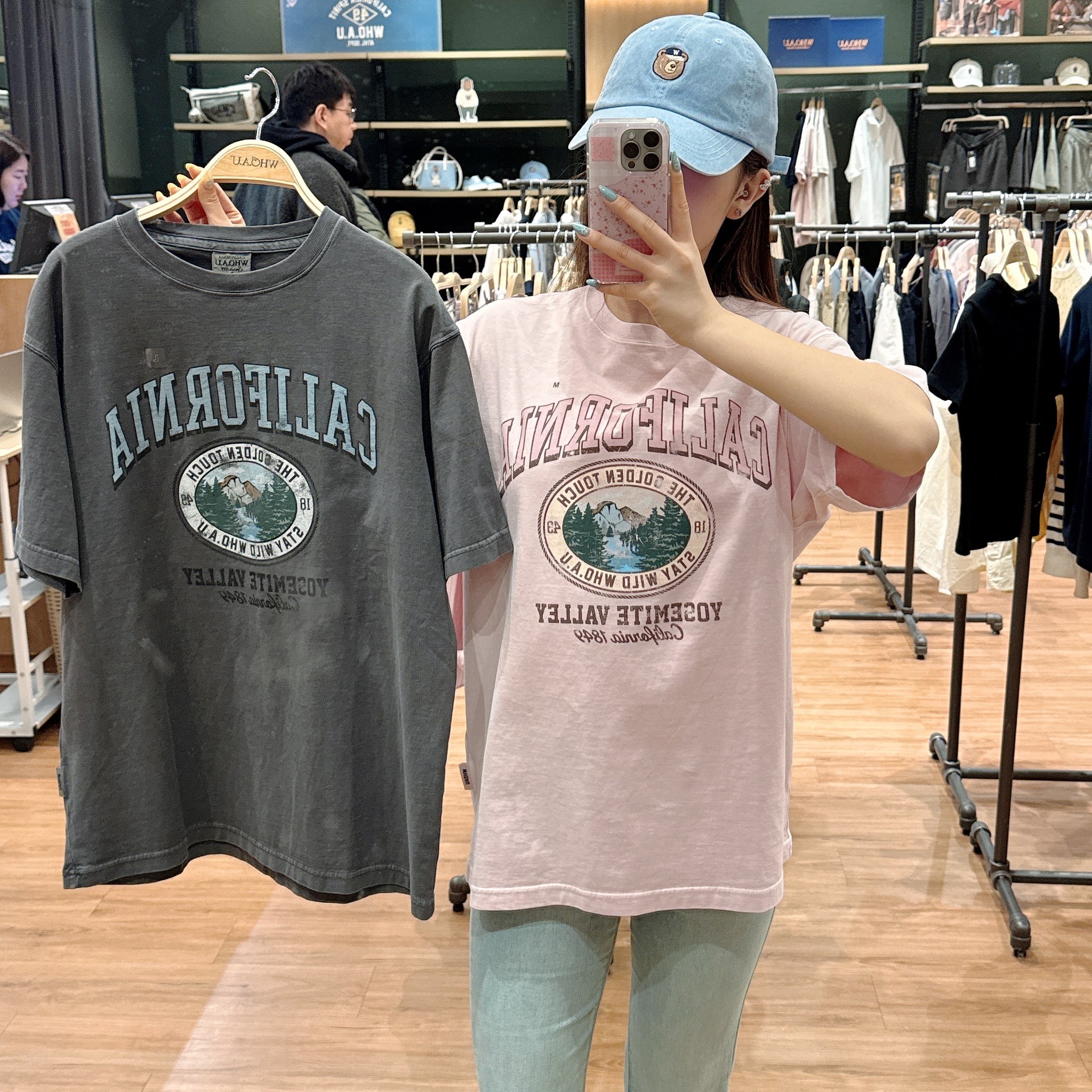 韓國 WhoAU California Dyed Graphic T-shirt【WA143】