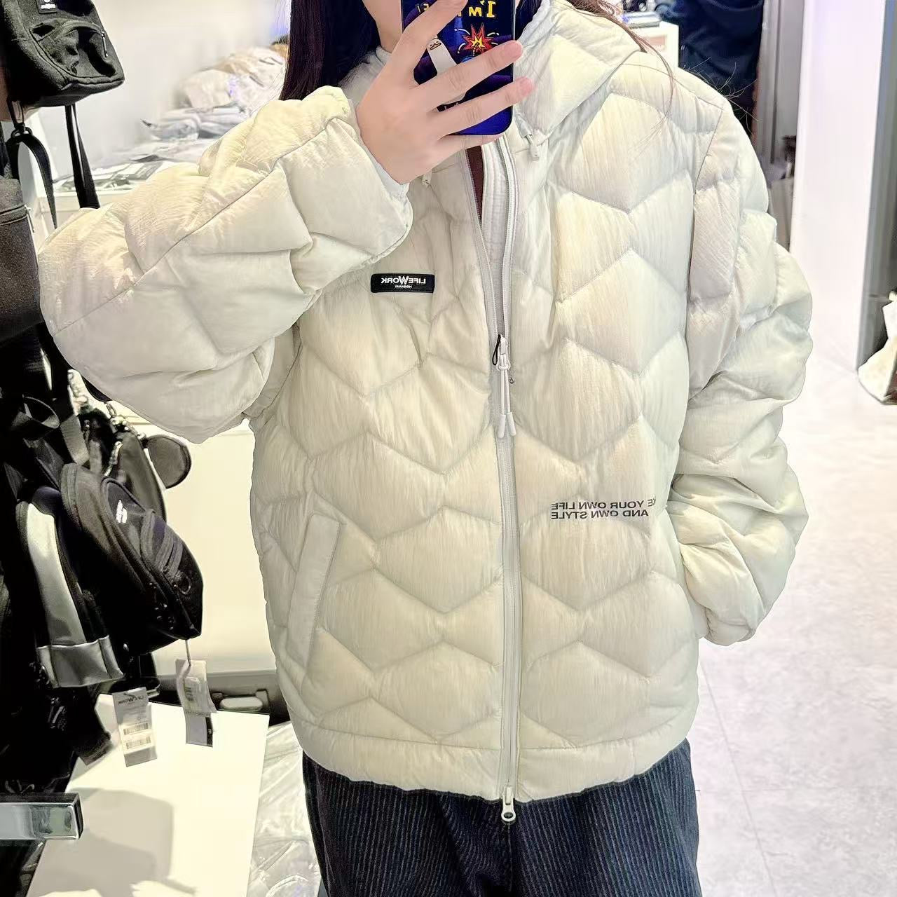 韓國 LifeWork Lite Rhombus Quilted Hooded Down Jumper (鴨絨)【LW020】