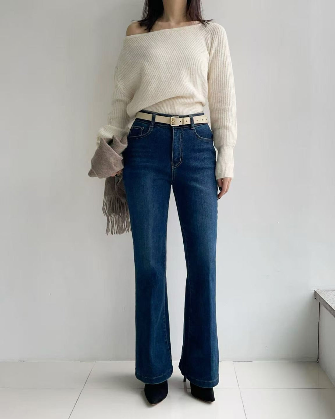 韓國 HowLuk 牛仔褲 刷薄毛  (冬季款)【H2557】