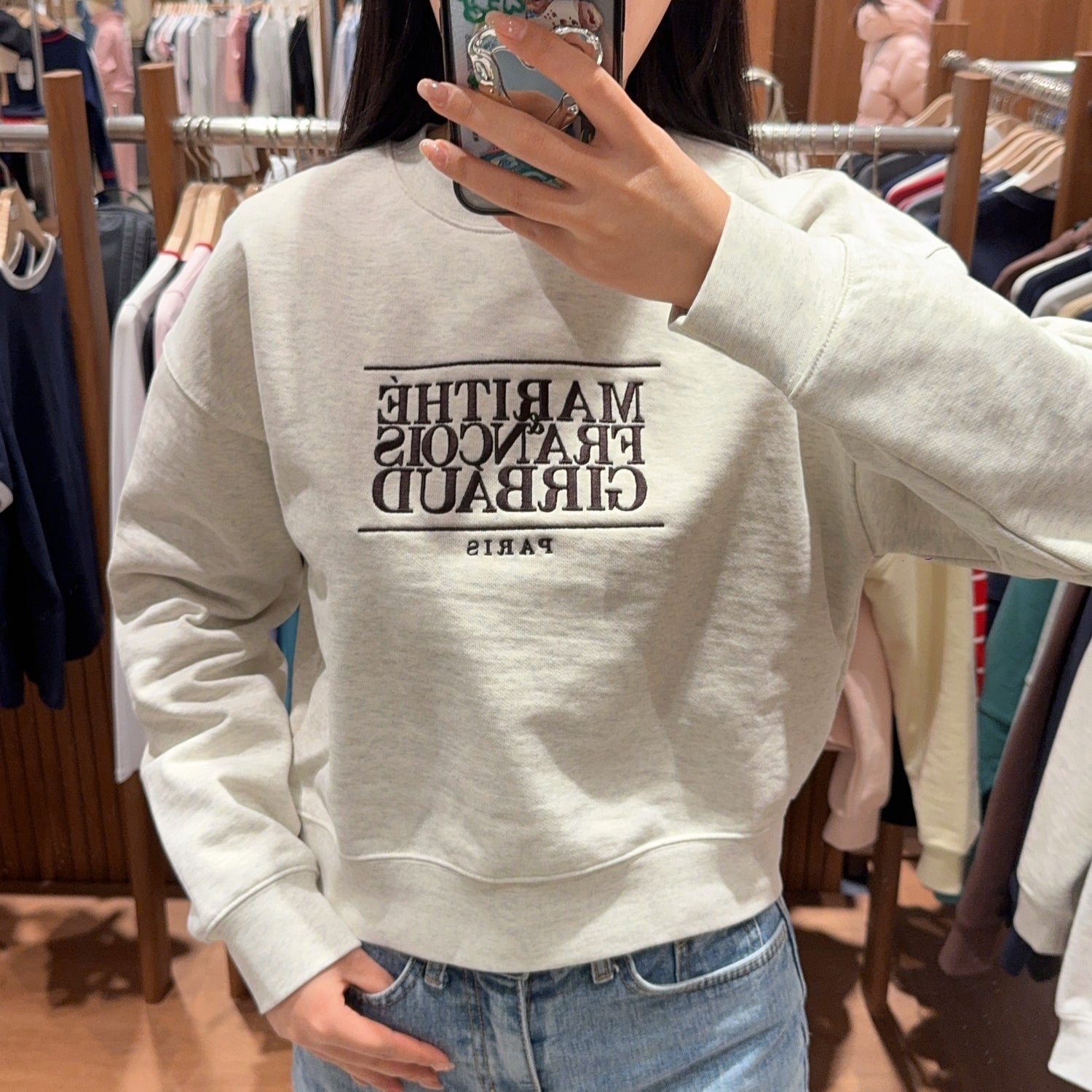 韓國 Marithe Francois Girbaud W CLASSIC LOGO CROP SWEATSHIRT【MF323】