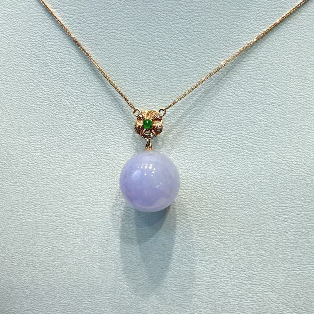 18K金紫羅蘭圓珠項鍊13MM (訂金$500，總售價為 $7,018)【KX793】