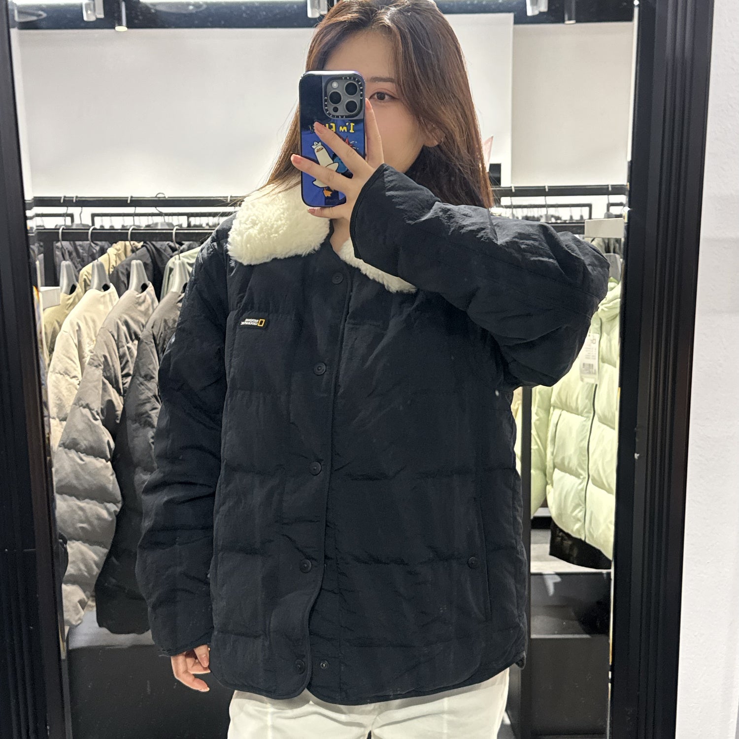 韓國 National Geographic Collar Buckle Neck Down Jumper (鵝絨)【NG100】