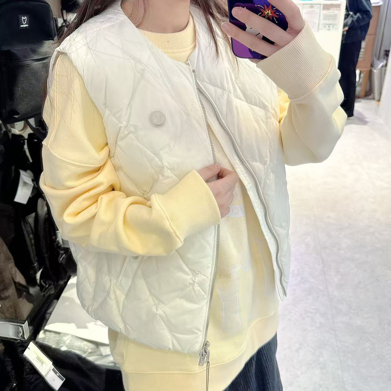 韓國 LifeWork Women's Lite Diamond Quilted Mid Down Vest (鴨絨)【LW027】