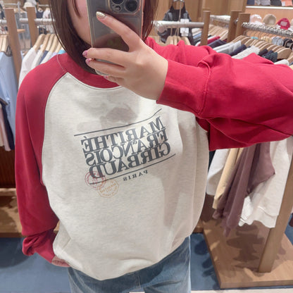 韓國 Marithe Francois Girbaud CLASSIC LOGO COLOR BLOCK RAGLAN SWEATSHIRT 【MF298】