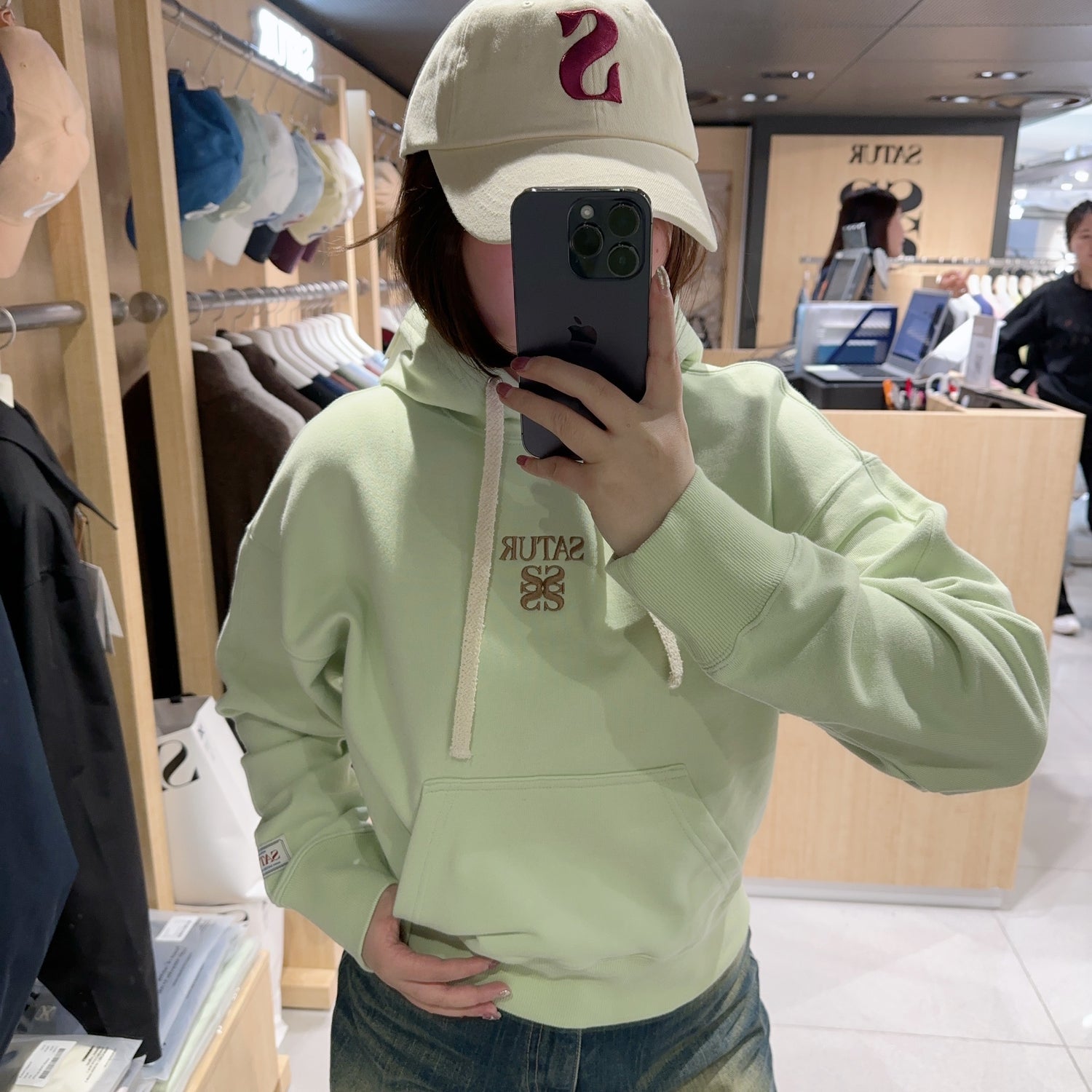 韓國 Satur (W) Apero Pocket Crop Hoodie【SR064】