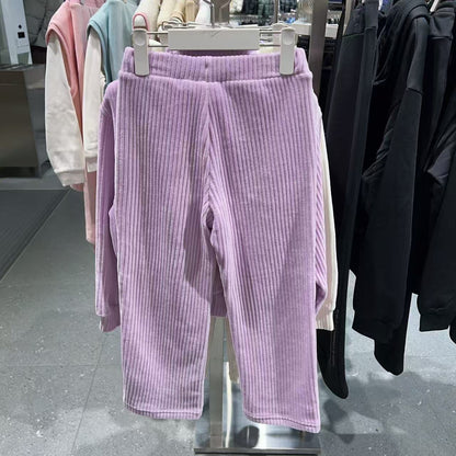 韓國 FILA Kids Velour Golji Crop Half-Up Top and Bottom Set【FA087】