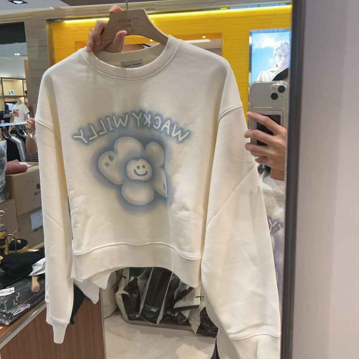 【現貨】韓國 Wacky Willy Women's Big Lily Graphic Crop Long Sleeve【WW016】