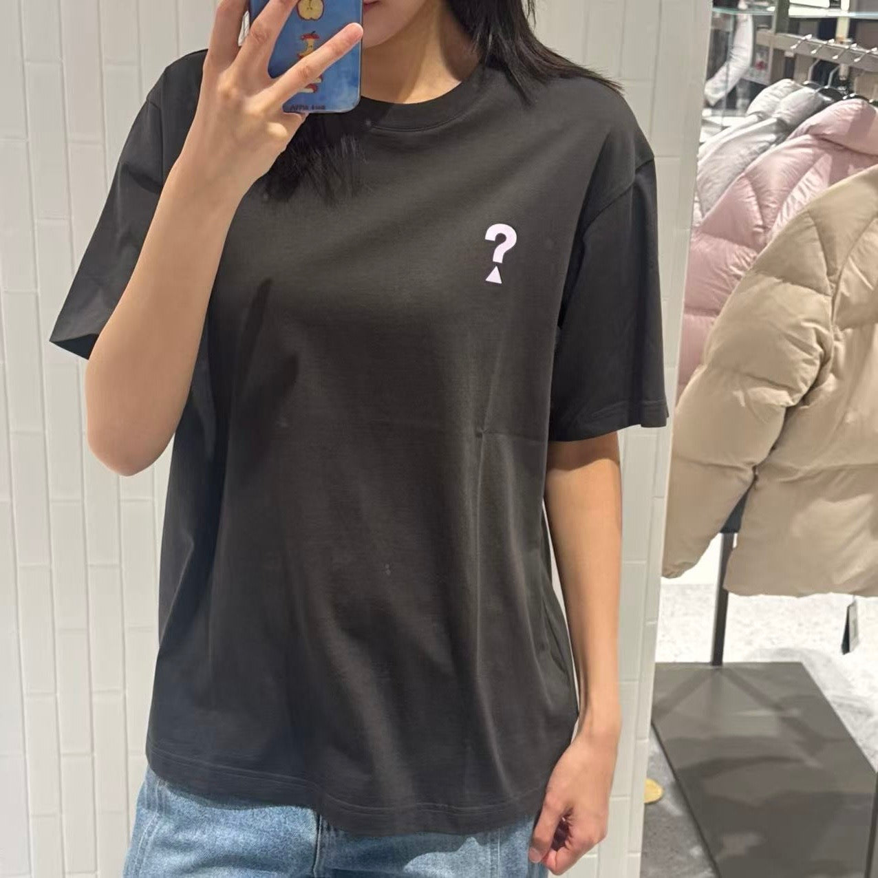 韓國 Guess Uni Semi Over Back Print Short Sleeve T-Shirt【GU002】