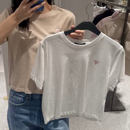 韓國 Guess Uni Semi-Over Original Mini Triangle Short Sleeve T-Shirt【GU011】