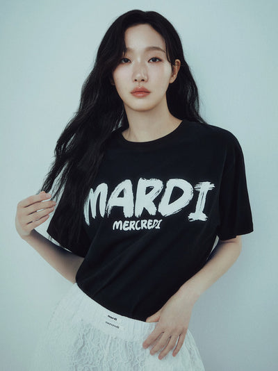 韓國 Mardi Mercredi TSHIRT BRUSH LOGO CONTRAST【MM038】