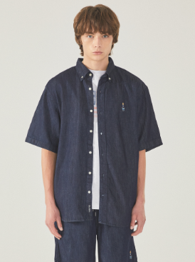 韓國 Who.A.U Steve Denim Short Sleeve Shirts【WA163】