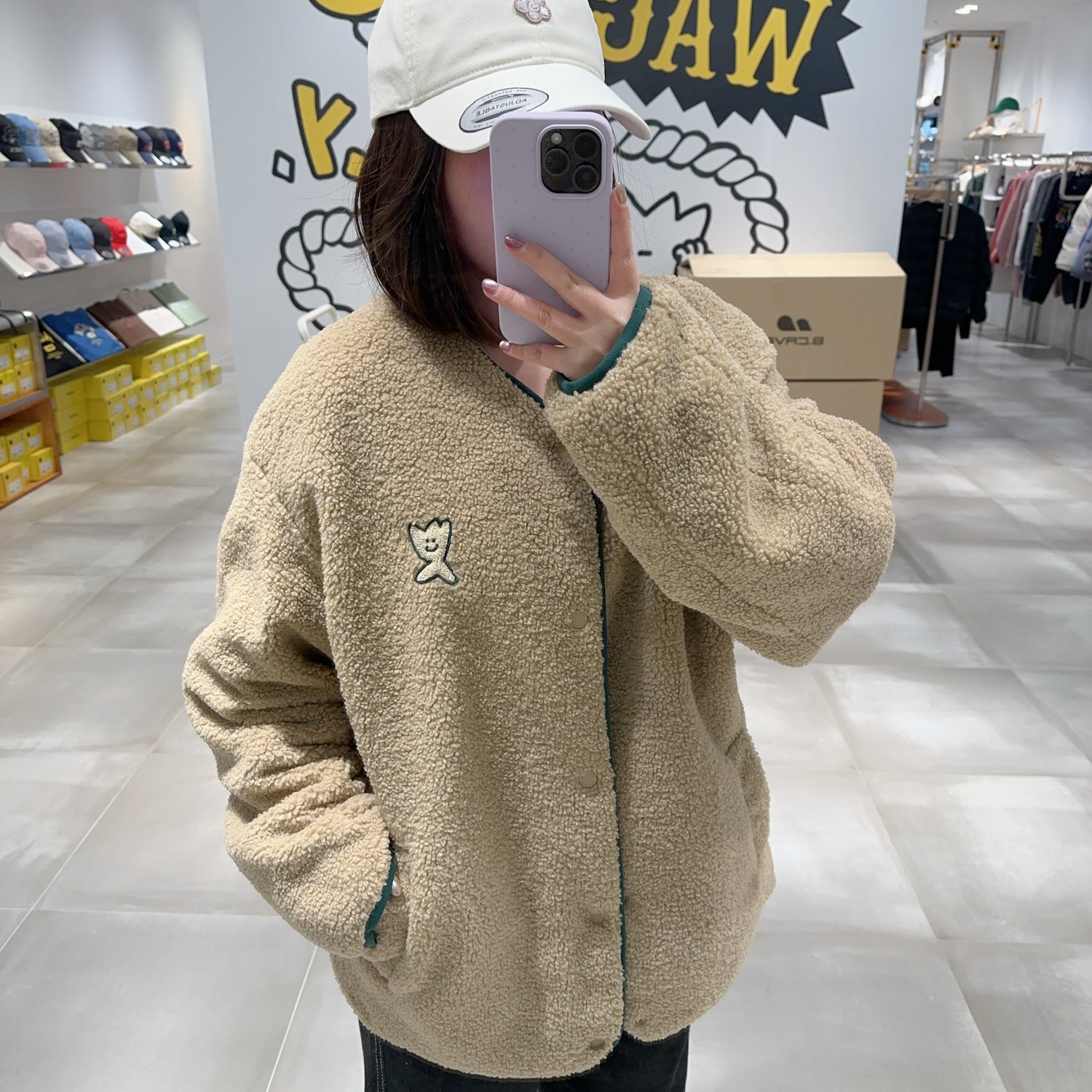 韓國 Wacky Willy Quilted Fleece Reversible Jumper【WW115】