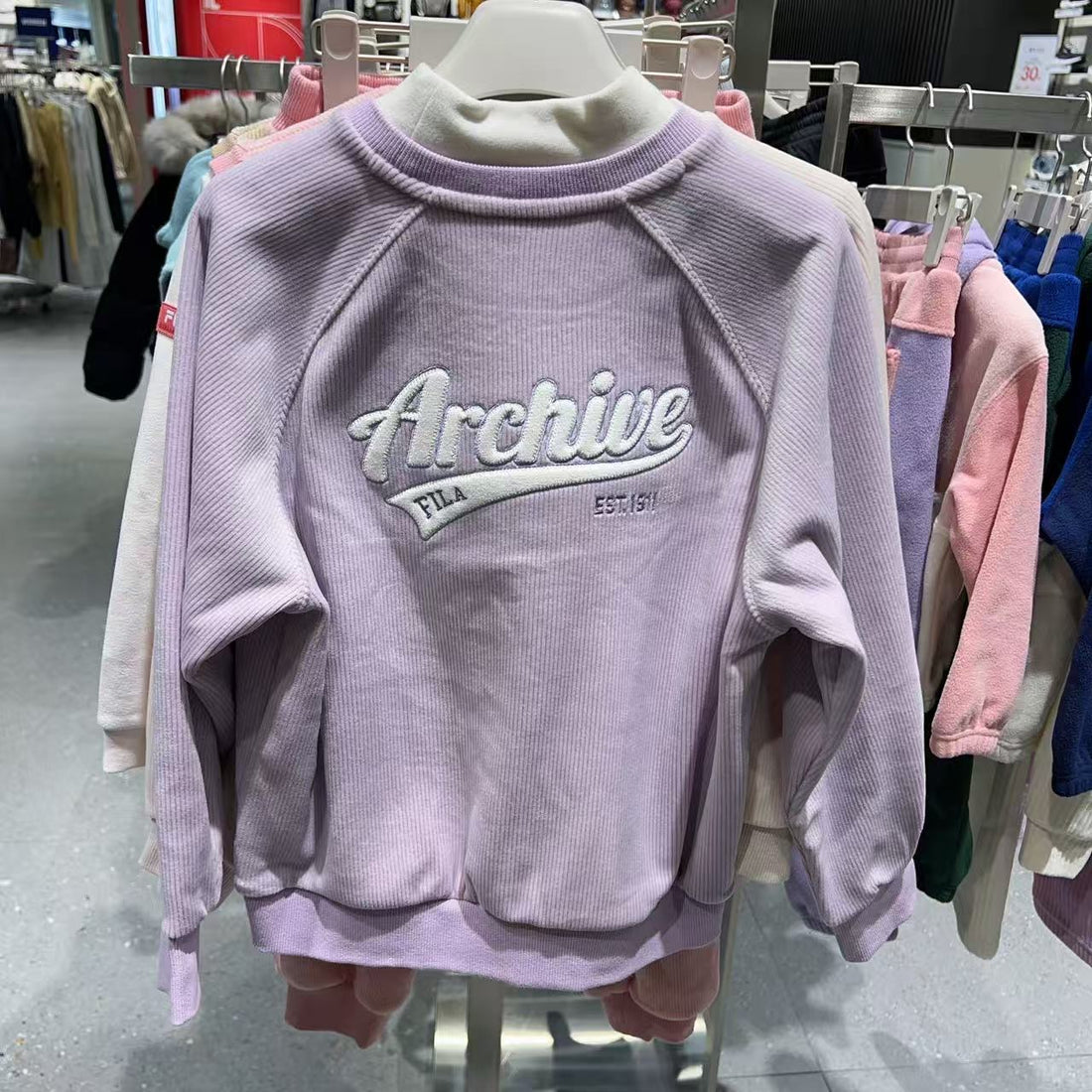 韓國 FILA Kids Half-moon Velour Long Sleeve【FA090】