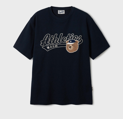 韓國 Who.A.U Steve Campus Patch T-shirt【WA180】