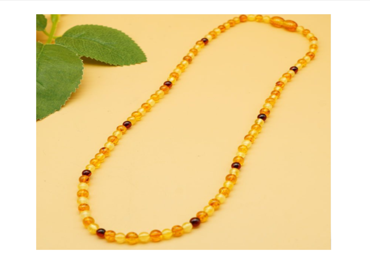琥珀多寶圓珠項鍊 4+mm【SE612】