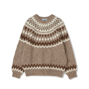 韓國 Markm Wool Nordic Jacquard Crewneck Knit【MA369】