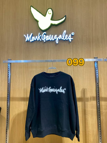韓國 Mark Gonzales Sign Logo Blur Print Sweatshirt【MG127】