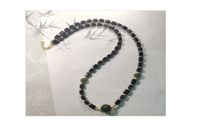 全紫方塊碧玉項鍊【SE876】