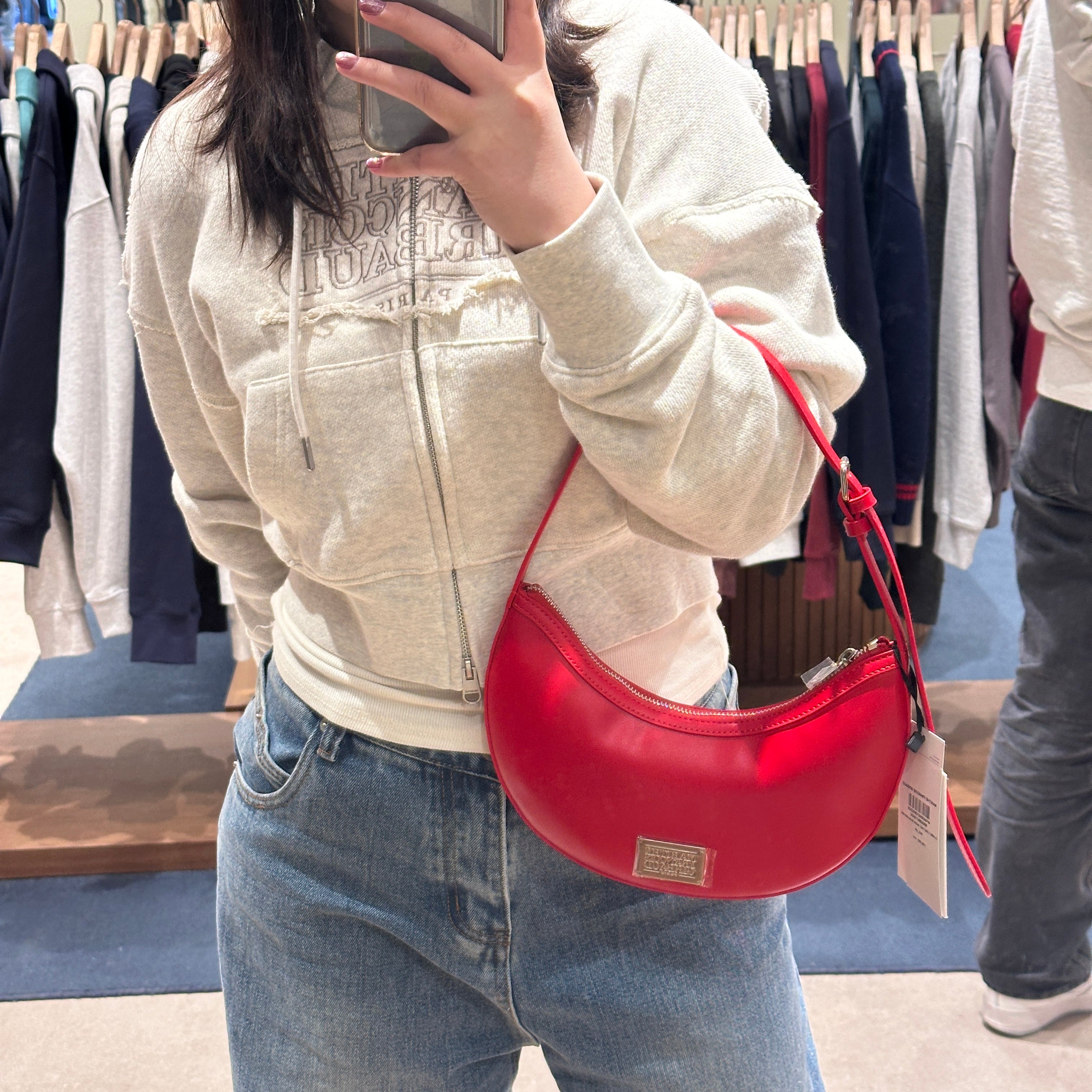 韓國Marithe Francois Girbaud CLASSIC LOGO HALF MOON SHOULDER