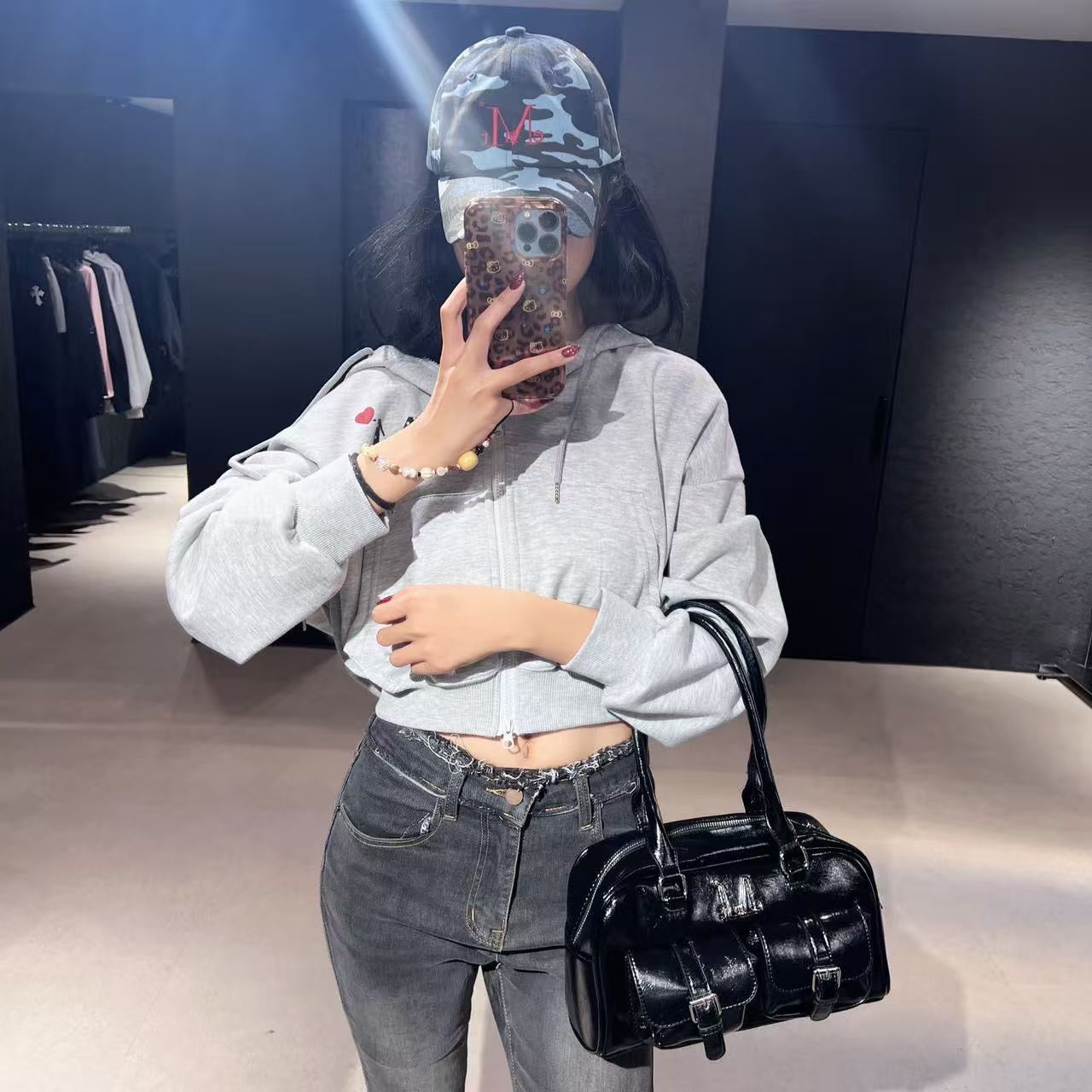 韓國 Mucent Birus Metal Logo Enamel 2 Belt Pocket Shoulder Bag【MU116】