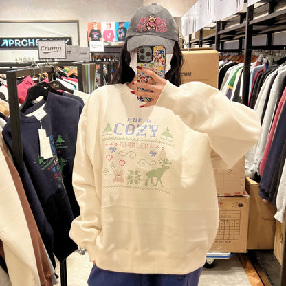 韓國 Ambler Cozy Day Nordic Embroidery Sweatshirt【AR043】 - STT Mall HK 靚太網購