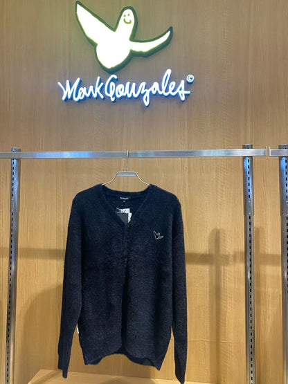 韓國 Mark Gonzales Angel Hairy V-Neck Knit Cardigan【MG164】