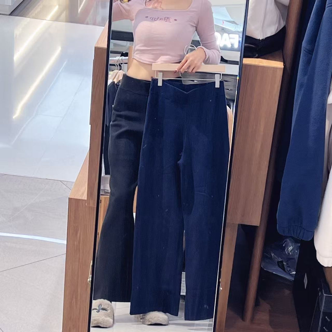 韓國 Marithe Francois Girbaud W Classic Logo Knit Pants【MF718】