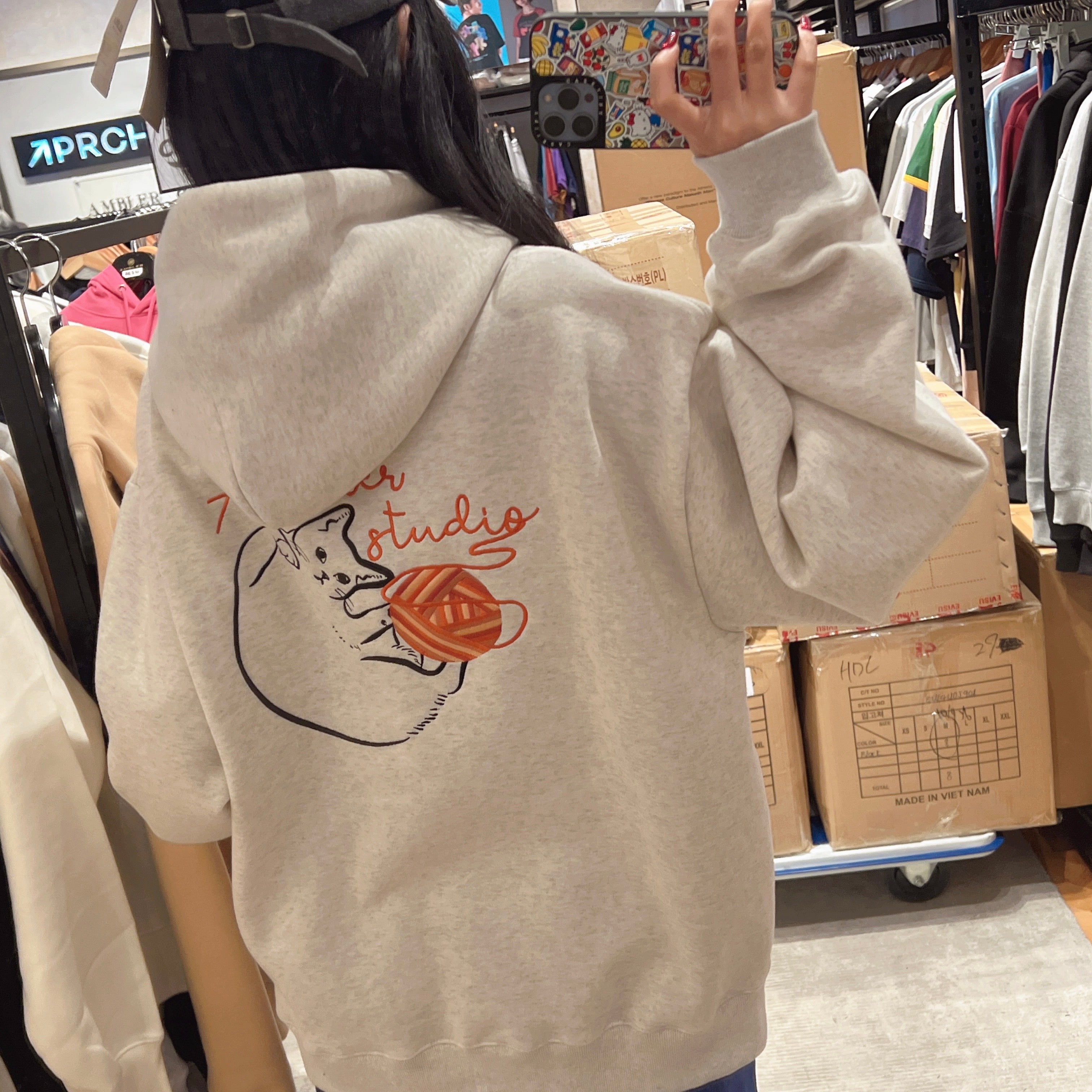 韓國 Ambler A Stray Cat Embroidered Hoodie【AR051】 - STT Mall HK 靚太網購