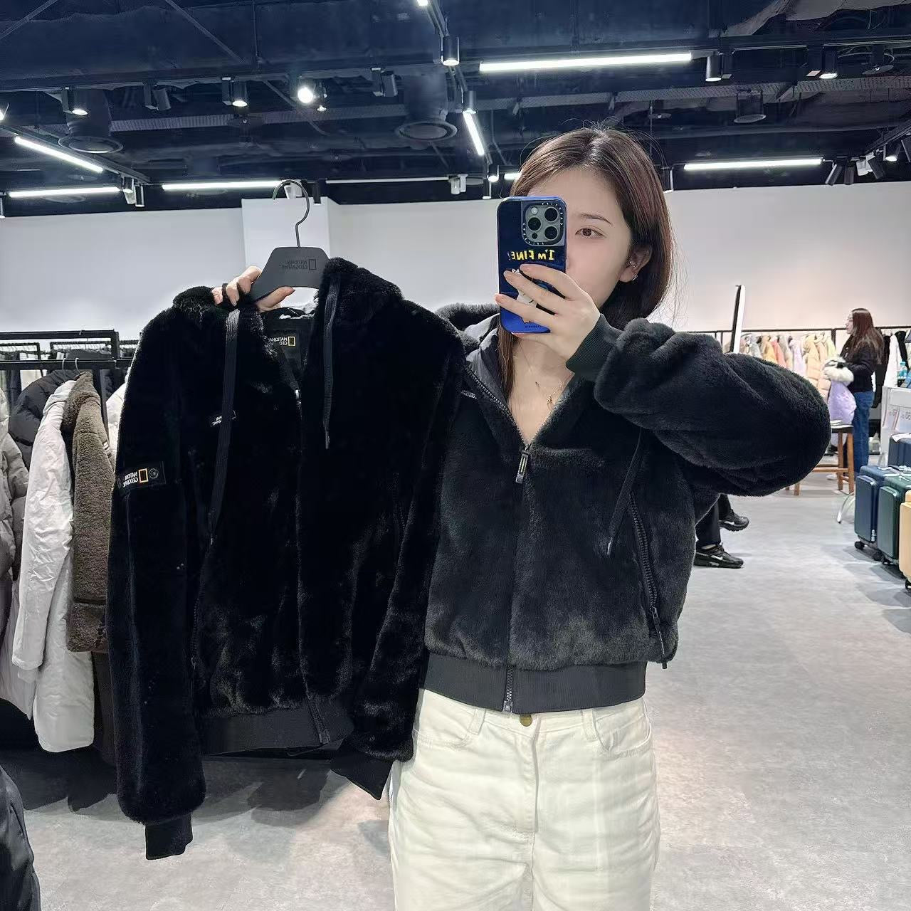 韓國 National Geographic Faux Fur Hood F-Zip Up【NG177】