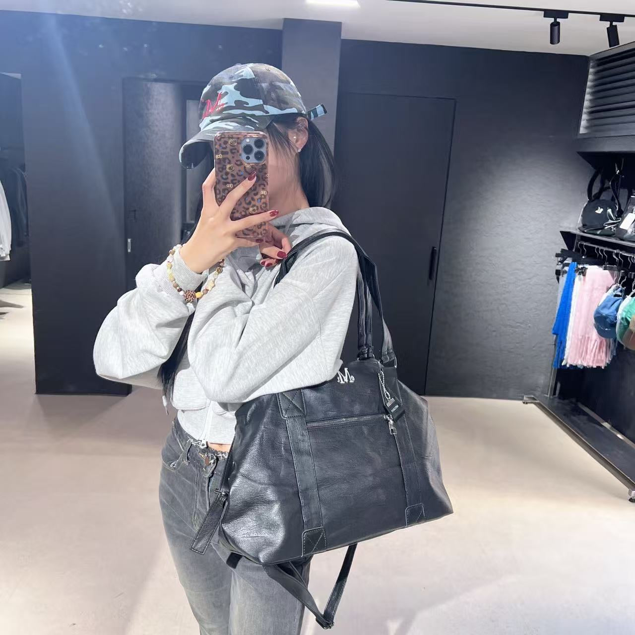 韓國 Mucent Prime Wrinkle Leather Tote Bag【MU103】