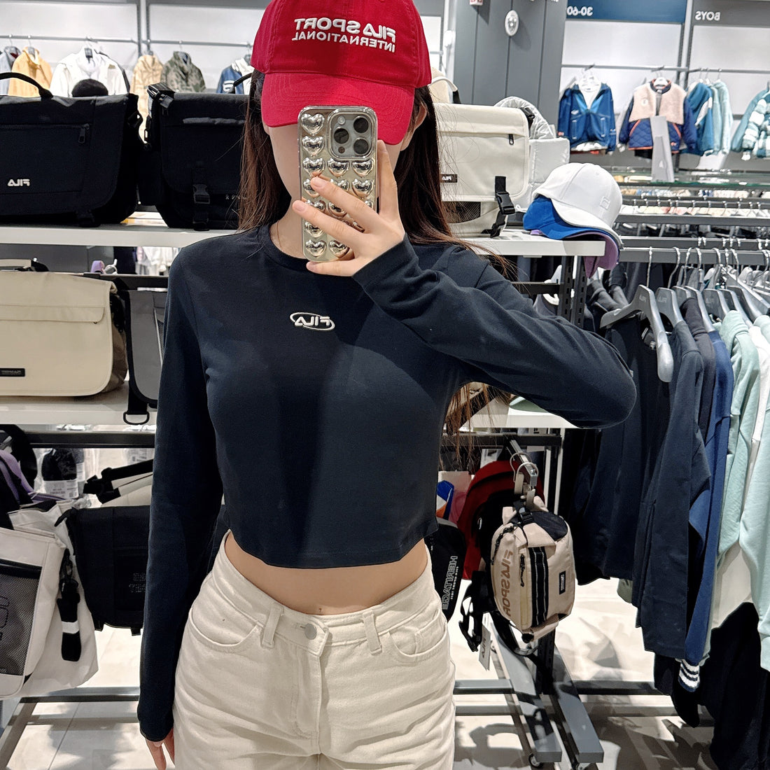 韓國 FILA Heritage Crop Round Long Sleeve T-shirt【FA086】 - STT Mall HK 靚太網購