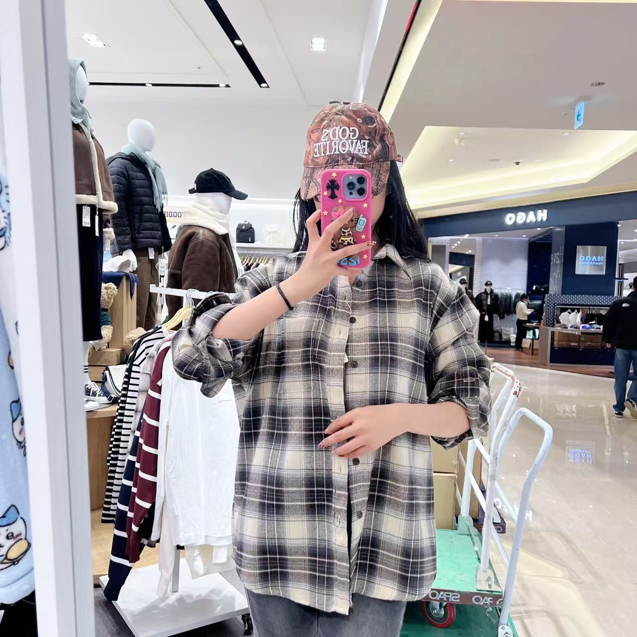 韓國 SPAO Flannel Overfit Check Shirt【SP314】